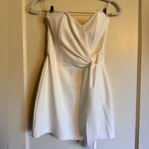 French Connection Whisper Strapless Side-Tie Mini Dress - Summer White - Size 2